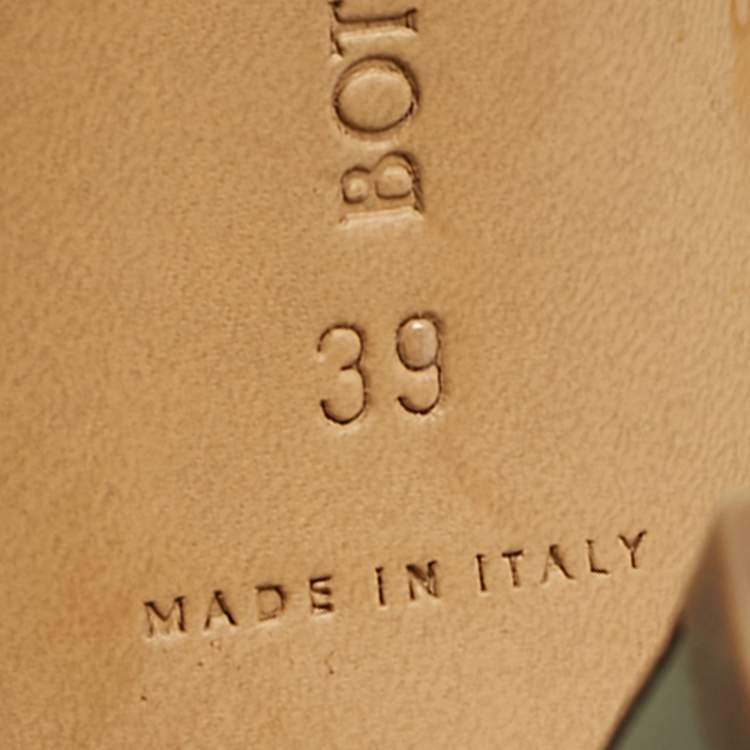 Pre Owned Bottega Veneta Size 39 Grey Leather Square Pumps