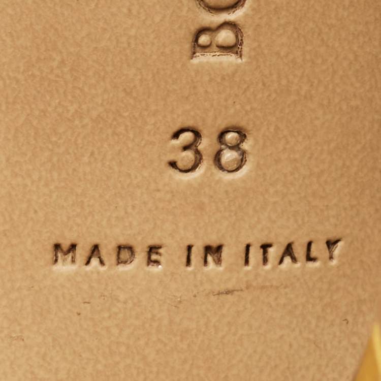 Pre Owned Bottega Veneta Stretch Size 38 Gold Leather Ankle Strap Sandals