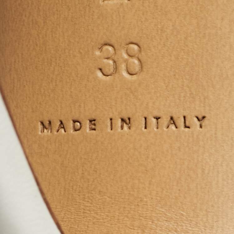 Pre Owned Bottega Veneta Stretch Size 38 White Leather Ankle Strap Sandals