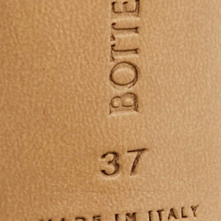 Pre Owned Bottega Veneta Lido Size 37 Red Intrecciato Leather Slide Sandals