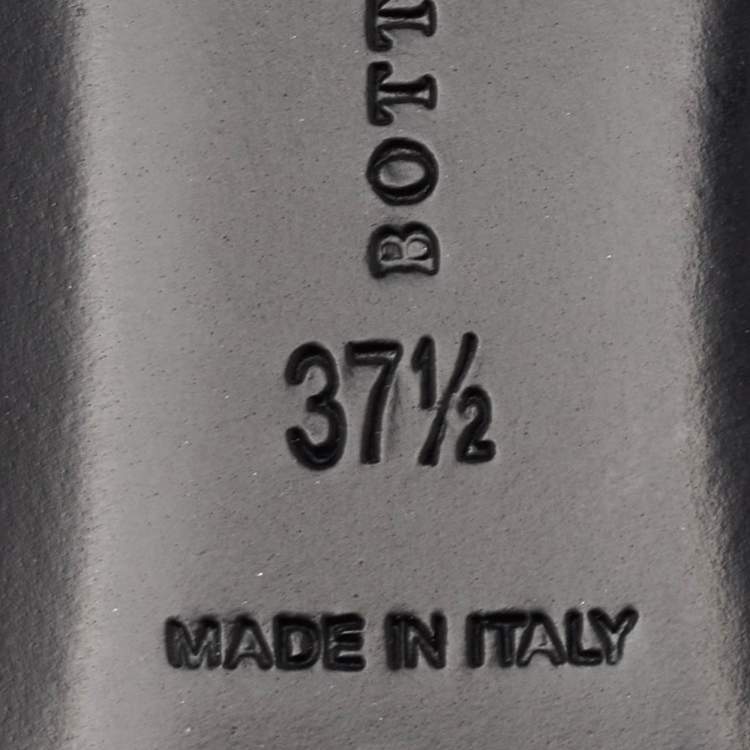 Pre Owned Bottega Veneta Size 37.5 Brown Intrecciato Leather Ballet Flats