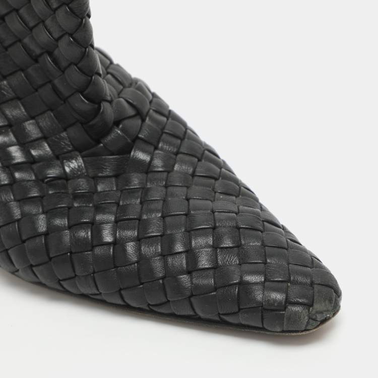 Pre Owned Bottega Veneta Size 36 Black Leather Ankle Length Boots