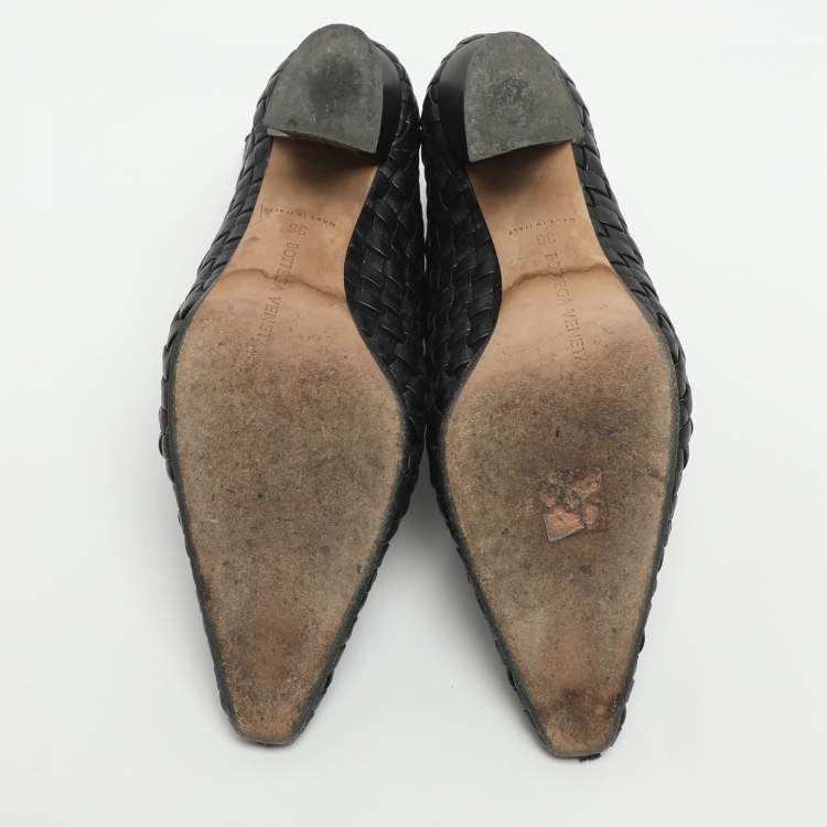 Pre Owned Bottega Veneta Size 36 Black Leather Ankle Length Boots