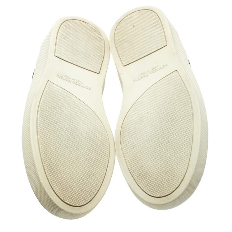 Pre Owned Bottega Veneta Blue Intrecciato Suede Slip On Sneakers Size 39.5