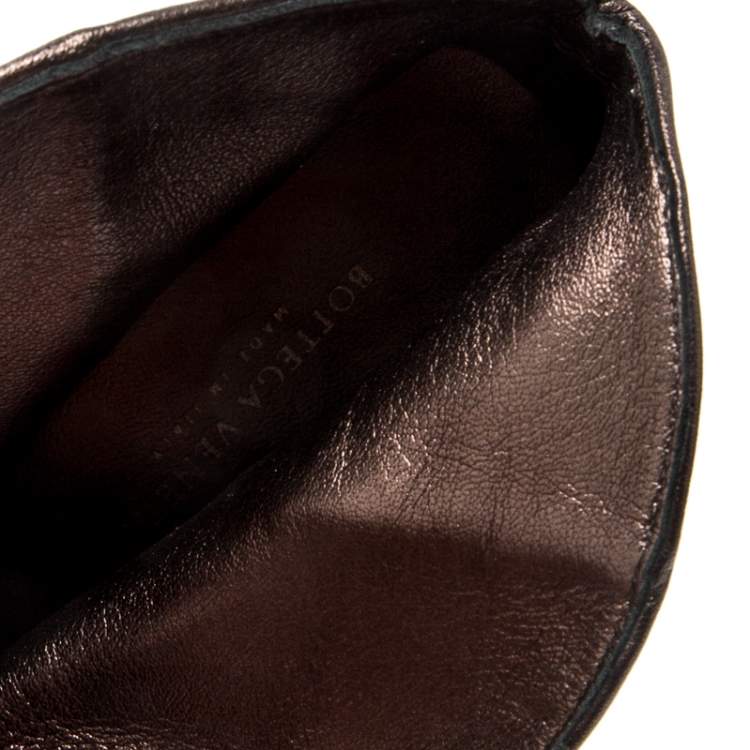 Pre Owned Bottega Veneta Black Suede Wedge Ankle Boots Size 35.5