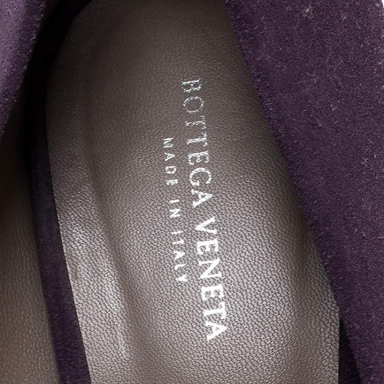 Pre Owned Bottega Veneta Purple Suede Platform Pumps Size 38.5