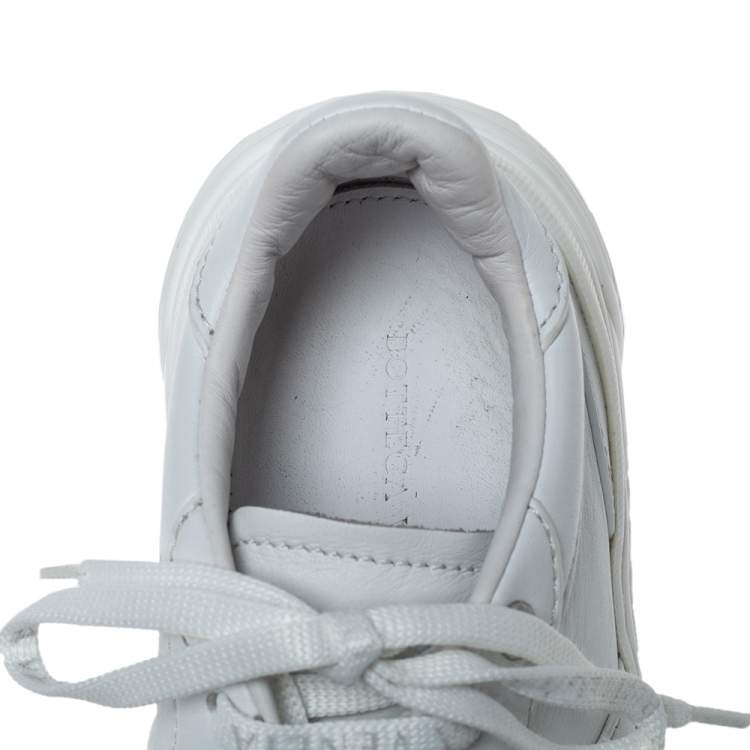 Pre Owned Bottega Veneta White Leather Speedster Sneakers Size 37