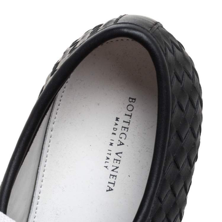 Pre Owned Bottega Veneta Black Intrecciato Leather Running Low Top Sneakers Size 39