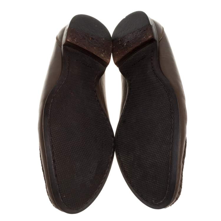 Pre Owned Bottega Veneta Olive Green Intrecciato Leather Loafers Size 38.5