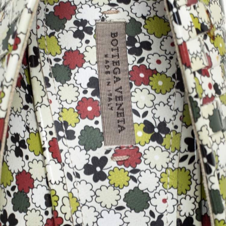 Pre Owned Bottega Veneta Multicolor Woven Leather Floral Print Intrecciato Pointed Toe Pumps Size 39