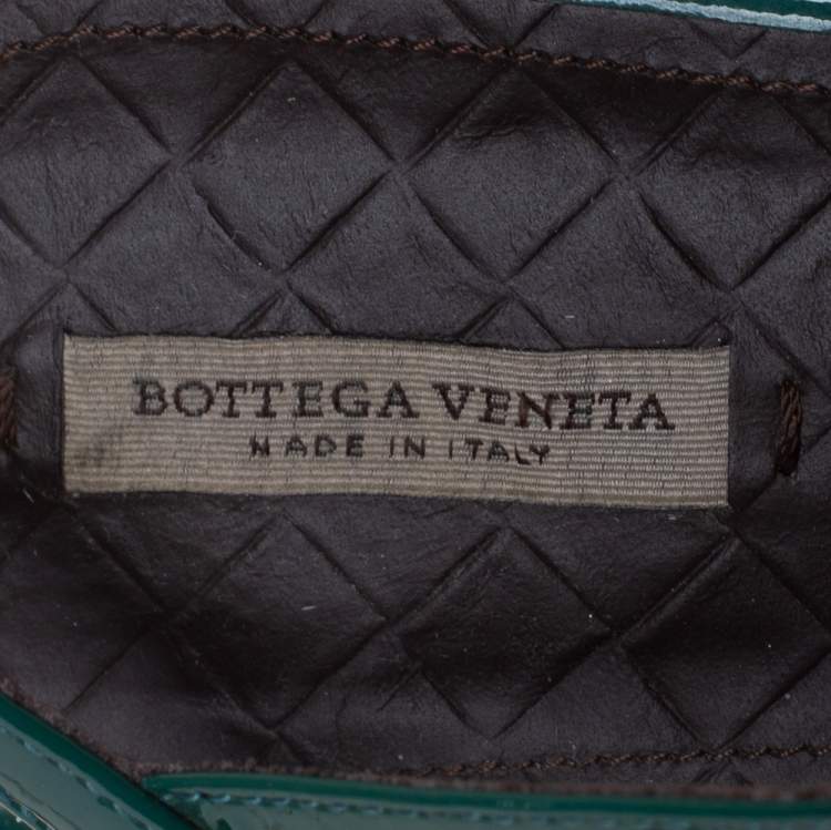 Pre Owned Bottega Veneta Green Patent Leather Sandals Size 39