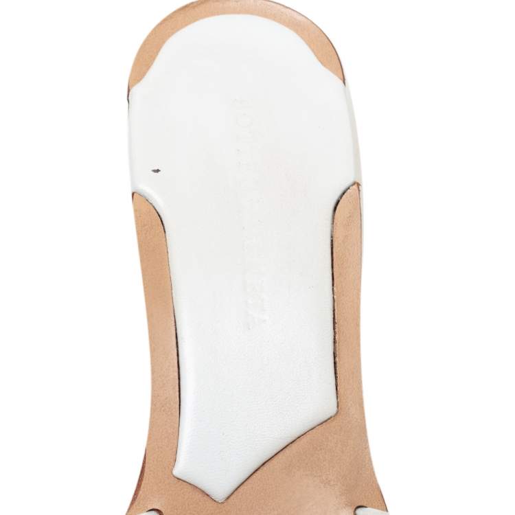 Pre Owned Bottega Veneta White Intrecciato Leather Square Toe Mules Sandals Size 39