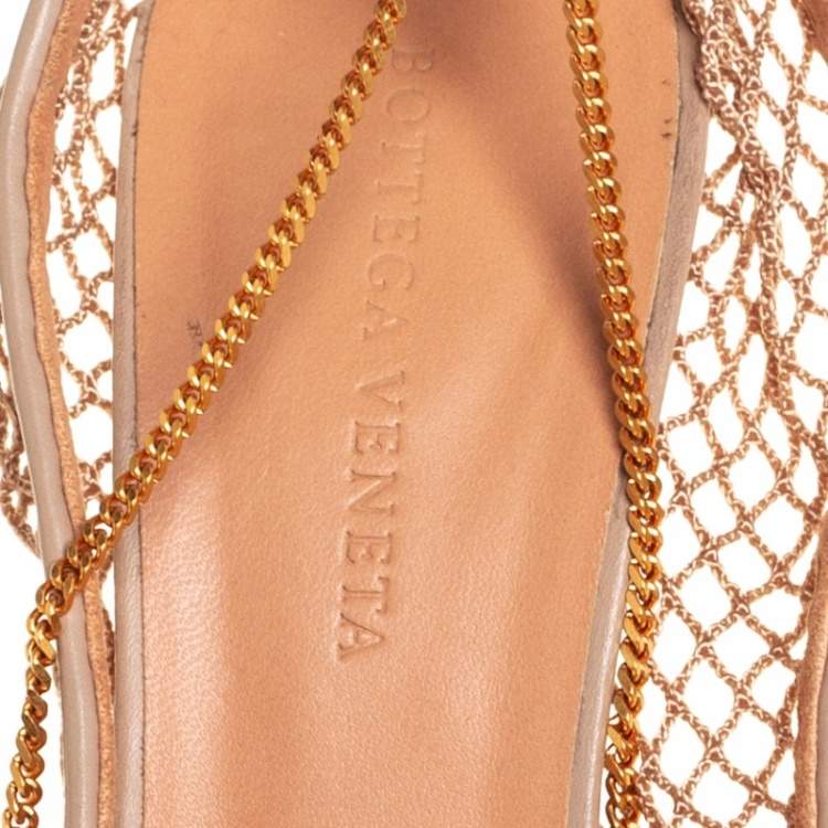 Pre Owned Bottega Veneta Stretch Mesh And Leather Square Toe Pumps Size 39