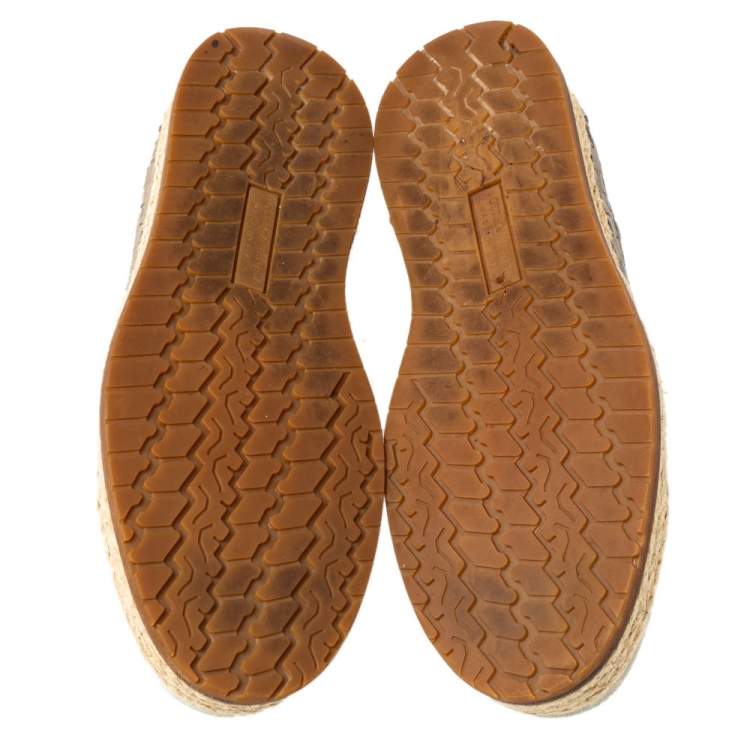 Pre Owned Bottega Veneta Intrecciato Leather And Suede Lace Up Espadrilles Sneakers Size 38