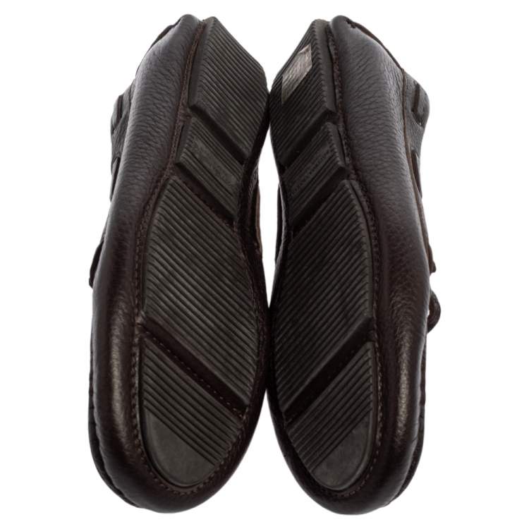 Pre Owned Bottega Veneta Brown Intrecciato Leather Bow Slip On Loafers Size 36