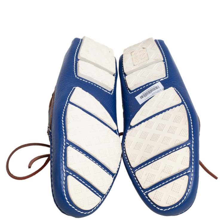 Pre Owned Bottega Veneta Tri Color Leather Lace Loafers Size 41
