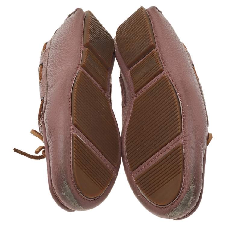 Pre Owned Bottega Veneta Beige Intrecciato Leather Bow Slip On Loafers Size 37