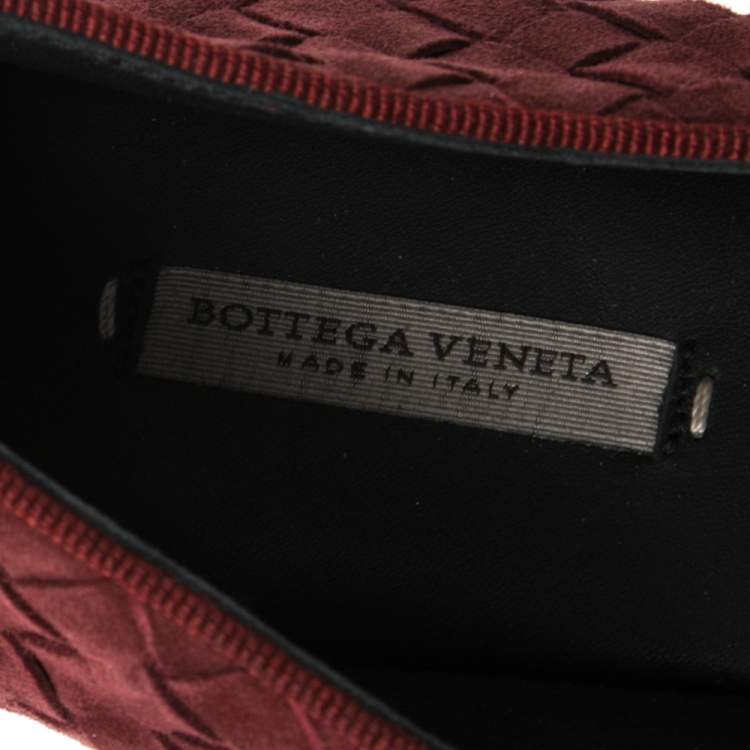 Pre Owned Bottega Veneta Burgundy Intrecciato Leather Ballet Flats Size 36.5
