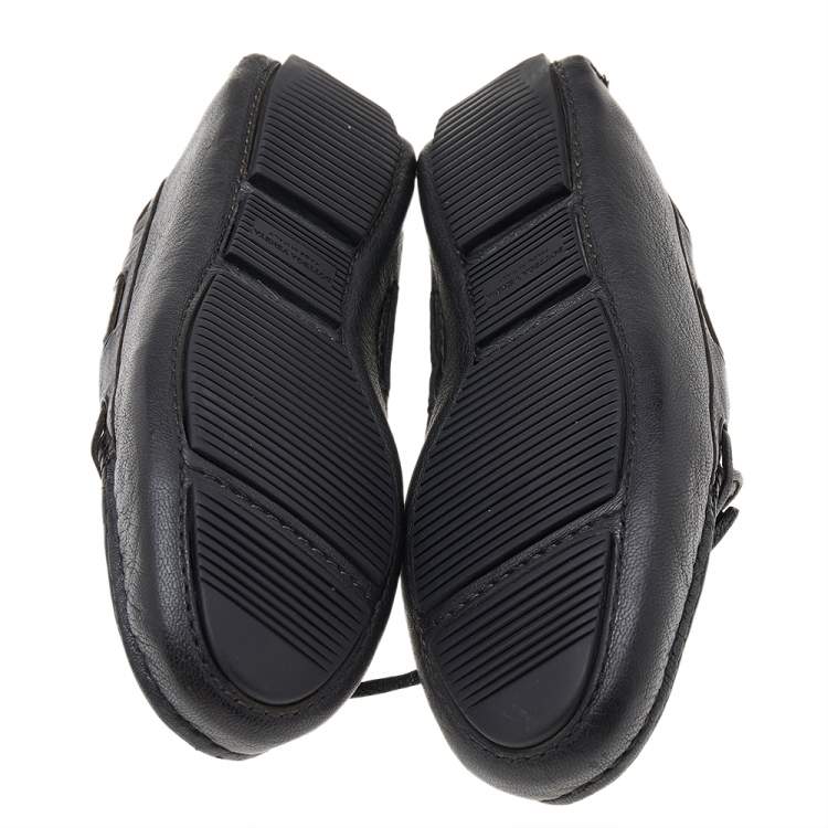 Pre Owned Bottega Veneta Black Intrecciato Leather Slip on Loafers Size 39
