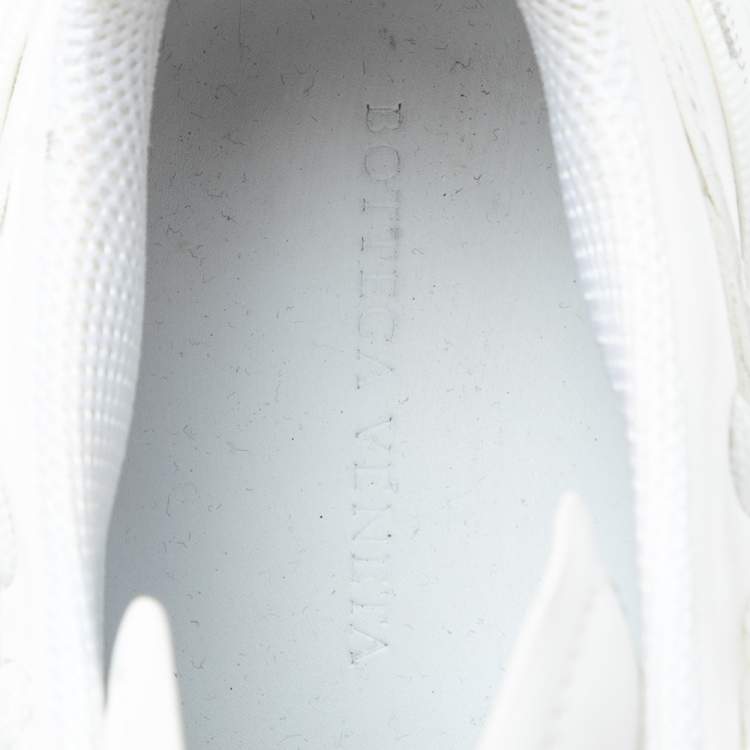 Pre Owned Bottega Veneta White Leather Speedster Sneakers Size 39
