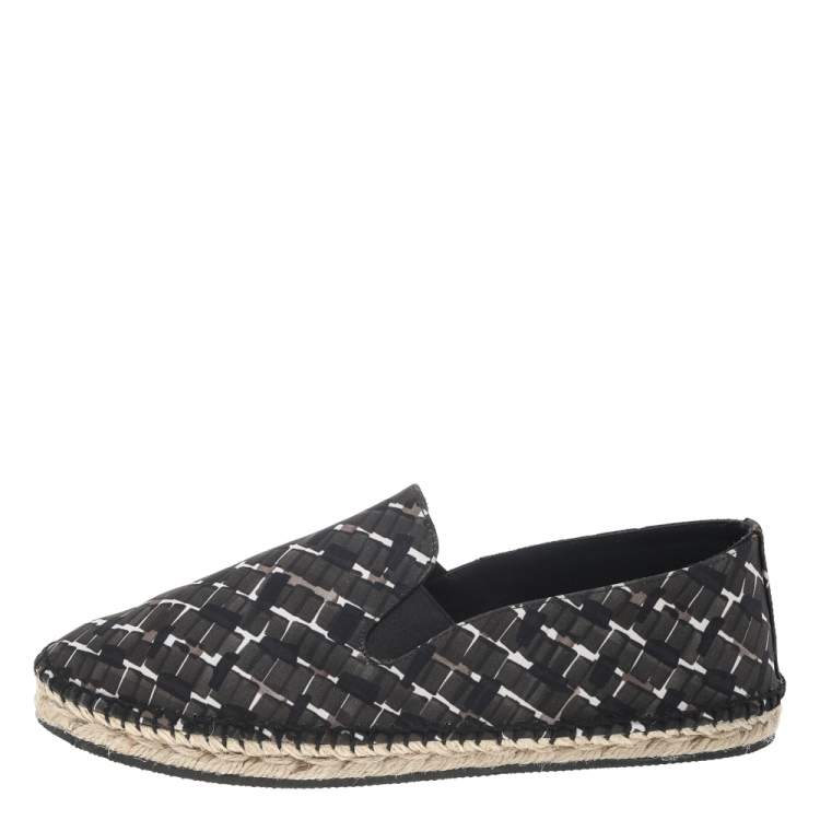 Pre Owned Bottega Veneta Multicolor Intrecciato Print Satin Gala Espadrille Flats Size 39