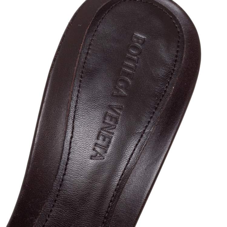 Pre Owned Bottega Veneta Brown Leather Lido Sandals Size 39.5