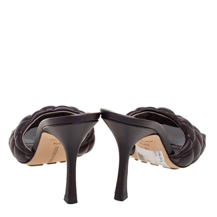 Pre Owned Bottega Veneta Brown Leather Lido Sandals Size 39.5