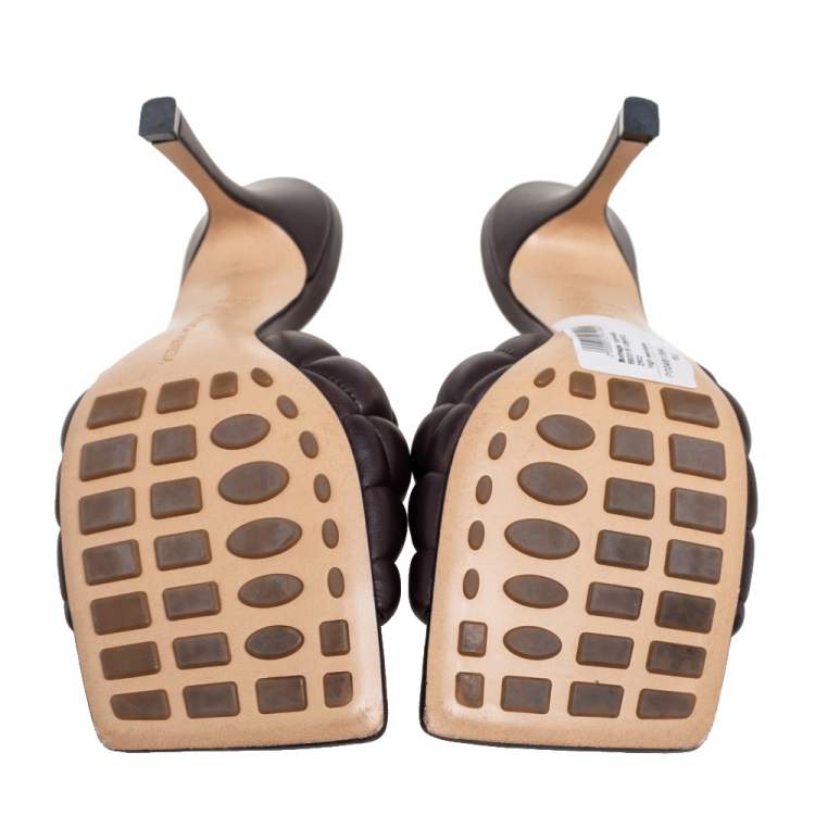 Pre Owned Bottega Veneta Brown Leather Lido Sandals Size 39.5