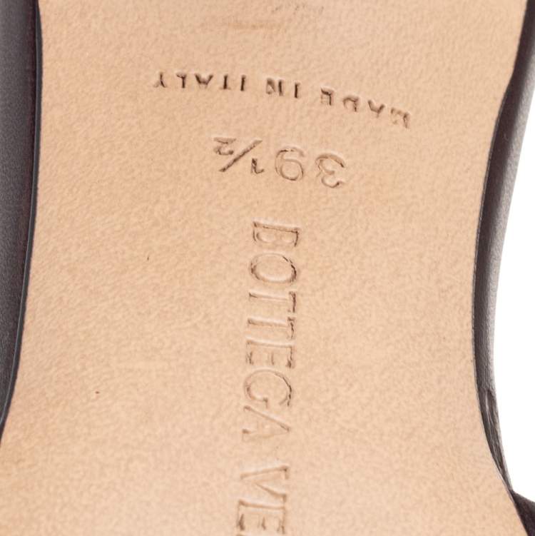 Pre Owned Bottega Veneta Brown Leather Lido Sandals Size 39.5
