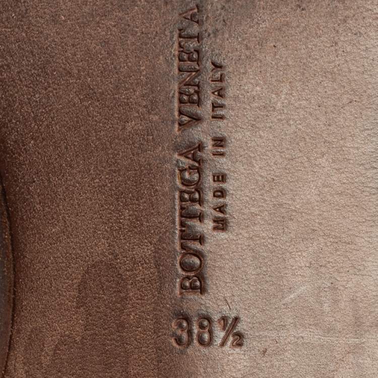 Pre Owned Bottega Veneta Blue Intrecciato Leather Thong Flats Size 38.5
