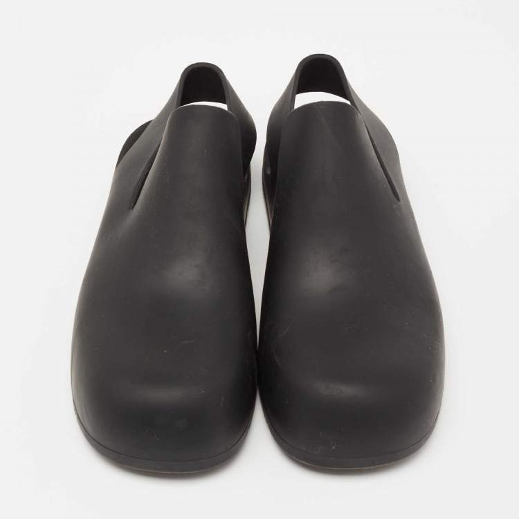 Pre Owned Bottega Veneta Black Rubber Paddle Sandals Size 37