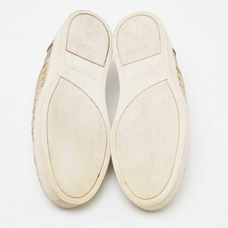 مملوكة مسبقًا Bottega Veneta Metallic Tri-Color Intrecciato Leather Dodger Slip On Sneakers Size 41