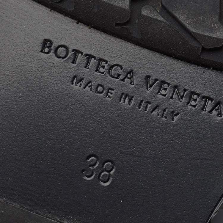 Pre Owned Bottega Veneta Black Intrecciato Patent Leather Wedge Sandals Size 38