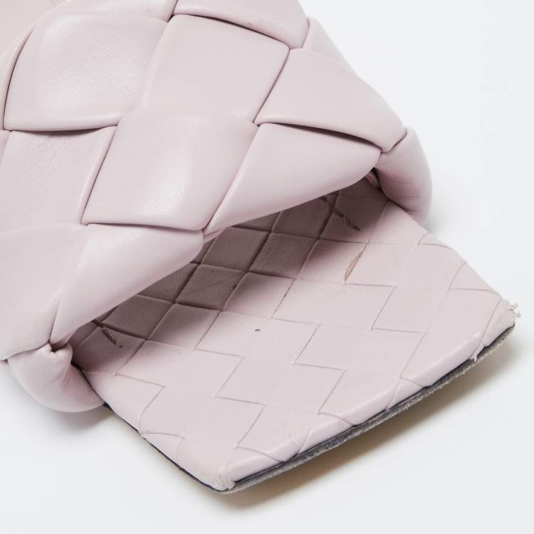 Pre Owned Bottega Veneta Lilac Quilted Leather Lido Flat Slides Size 39