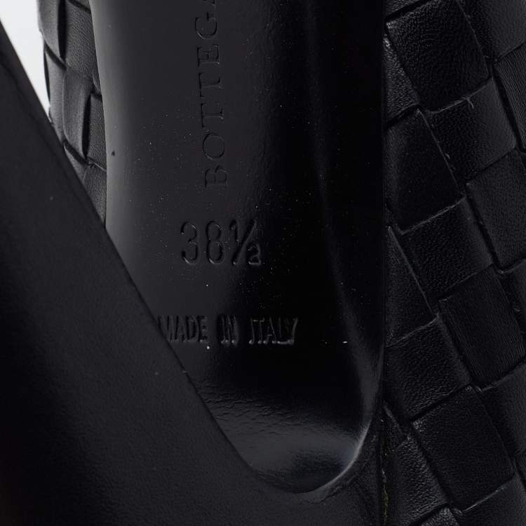 Pre Owned Bottega Veneta Black Intrecciato Leather Pumps Size 38.5