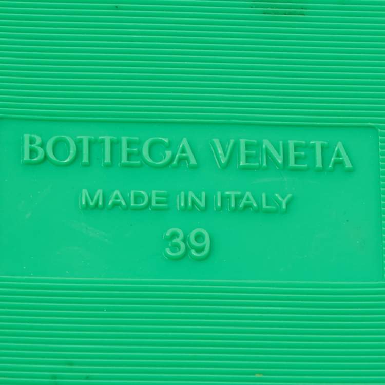 Pre Owned Bottega Veneta Green Cotton Fabric Resort Sponge Platform Slides Size 39