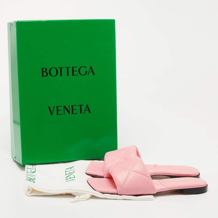 مملوكة مسبقًا Bottega Veneta Pink Leather Lido Slides Size 37.5