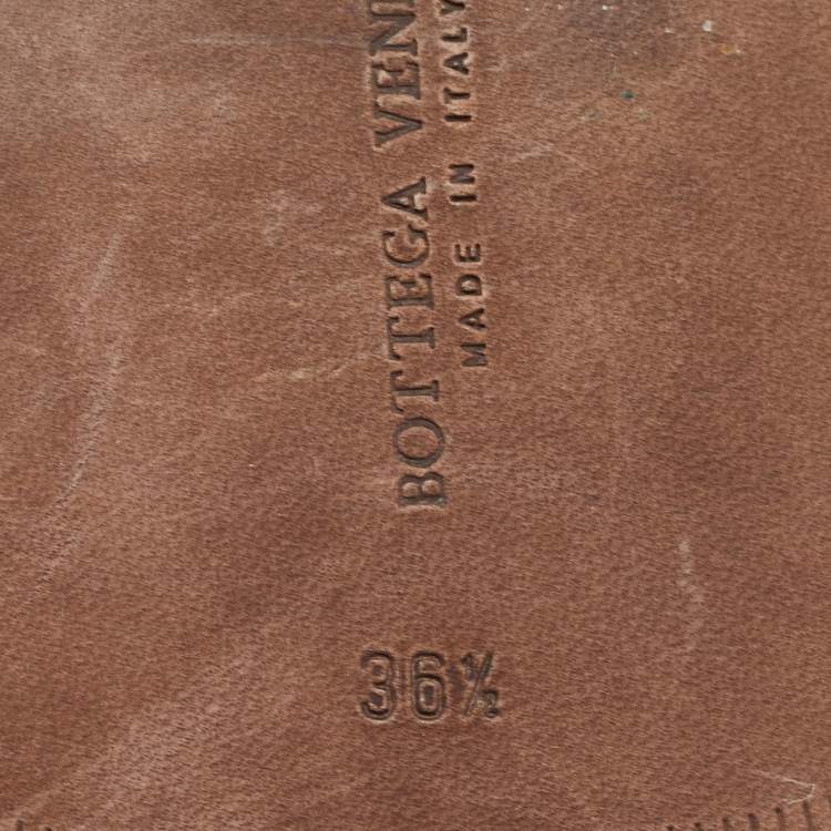 Pre Owned Bottega Veneta Brown Leather Thong Flats Size 36.5