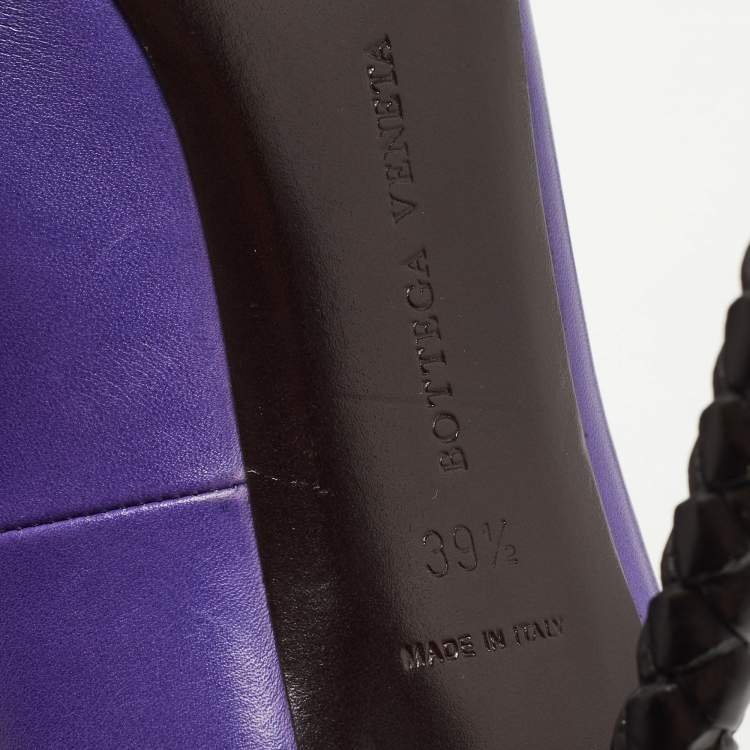 Pre Owned Bottega Veneta Purple Suede Peep Toe Pumps Size 39.5