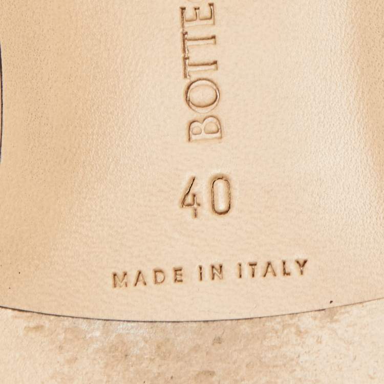 Pre Owned Bottega Veneta Beige Leather Lido Slide Flats Size 40