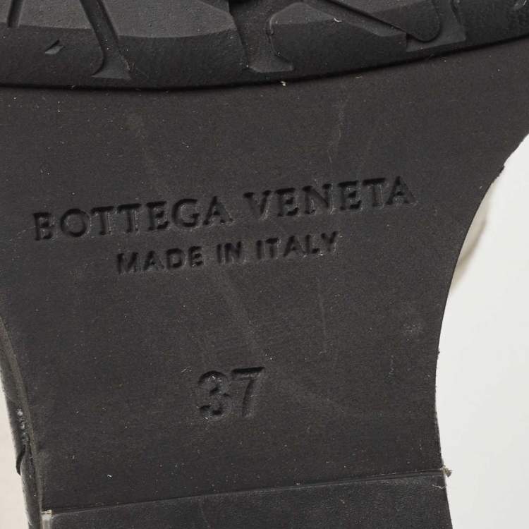 Pre Owned Bottega Veneta White/Black Leather and Suede Slingback Wedge Pumps Size 37