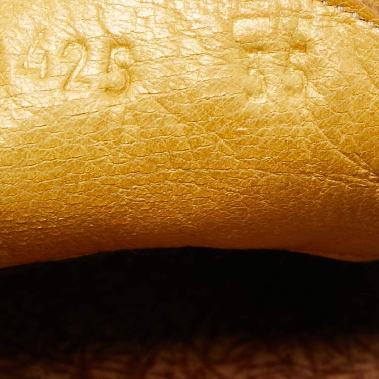 Pre Owned Bottega Veneta Yellow Intrecciato Leather Slip on Loafers Size 35
