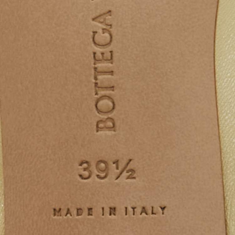 Pre Owned Bottega Veneta Yellow Leather Stretch Slides Size 39.5 