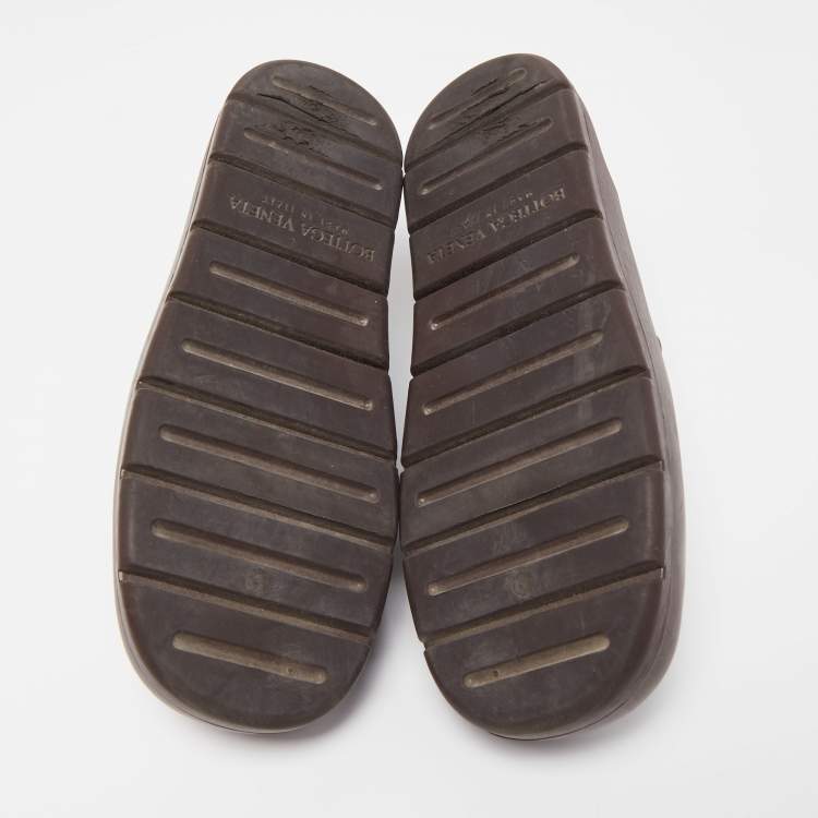 Pre Owned Bottega Veneta Brown Rubber Puddle Sandals Size 39