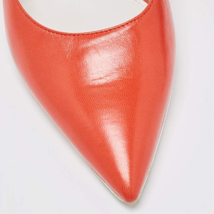 مملوكة مسبقًا Bottega Veneta Orange Leather Mules Size 37