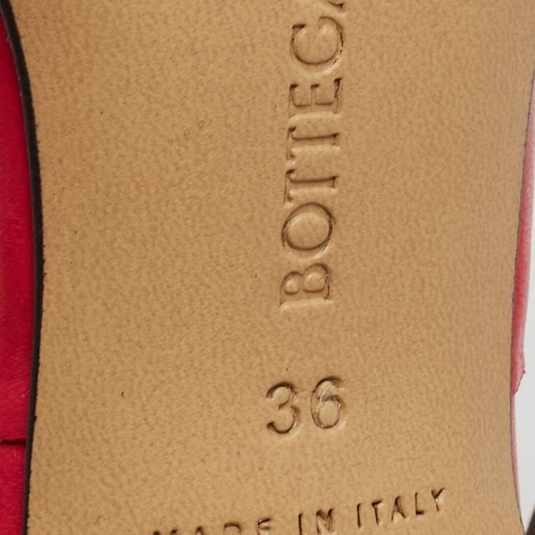 Pre Owned Bottega Veneta Pink Quilted Leather Lido Slide Sandals Size 36