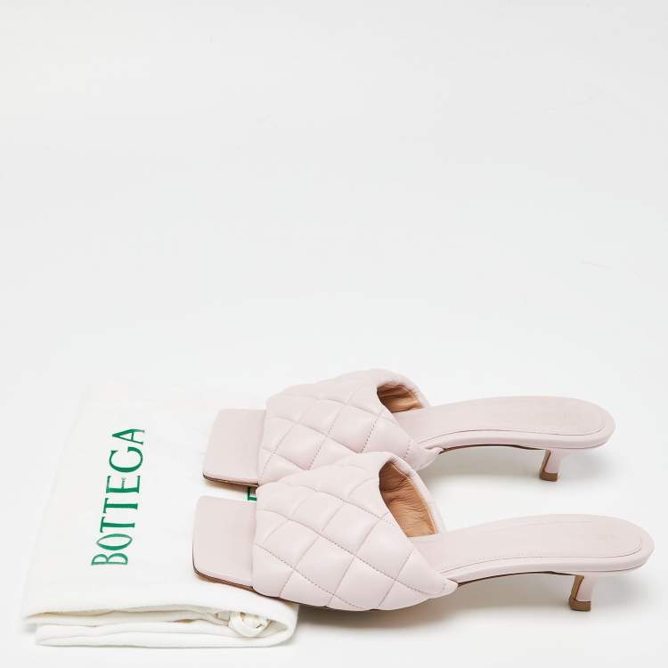 مملوكة مسبقًا Bottega Veneta Pink Leather Lido Slide Sandals Size 38