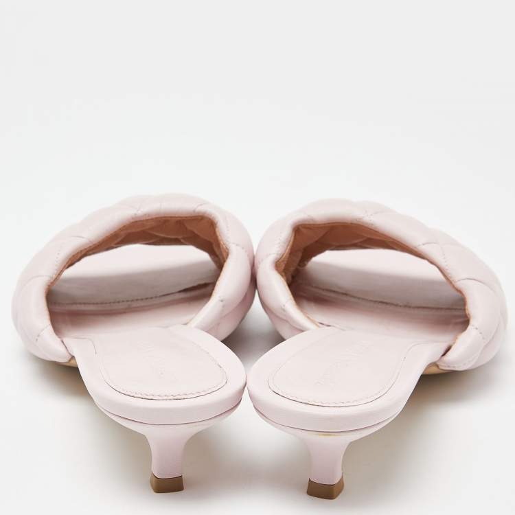 مملوكة مسبقًا Bottega Veneta Pink Leather Lido Slide Sandals Size 38