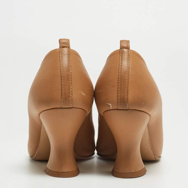 Pre Owned Bottega Veneta Brown Leather Pointed Toe Pumps Size 36   