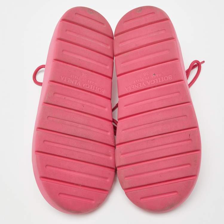 Pre Owned Bottega Veneta Pink Rubber Jelly Sandals Size 38